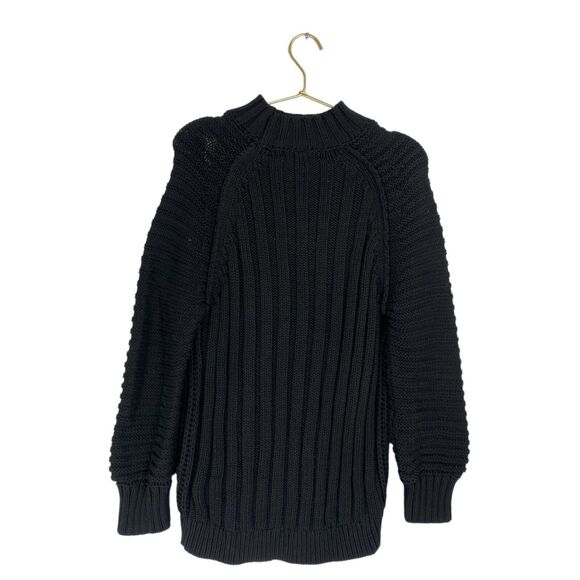 Forever 21 Black Ribbed Knit Sweater Size Small‎ Cozy Stylish 100% 493 - Picture 9 of 9